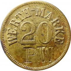 20 Pfennig Werth-Marke, Countermarked 'PW'
