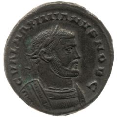 Nummus - Galerius as Caesar Cuirassed, C VAL MAXIMIANVS NOB C, GENIO POPVLI ROMANI, Londinium