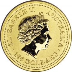 100 Dollars - Elizabeth II 4th Portrait - Year of the Dragon - Gold Bullion Coin