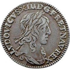 1⁄12 Écu, 1er poinçon de Warin, buste drapé - Louis XIII