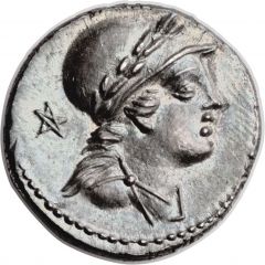 Denarius Volteia: Marcus Volteius, M•VOLTEI•M•F