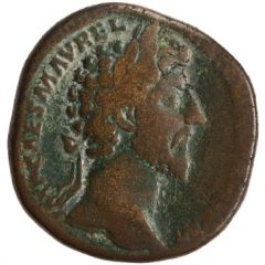 Sestertius - Marcus Aurelius and Lucius Verus CONCORD AVGVSTOR TR P XV COS III S C