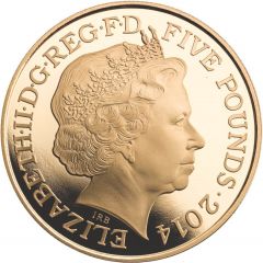 5 Pounds - Elizabeth II Queen Anne, Gold Proof