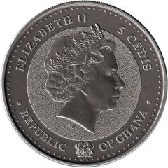 5 Cedis - Elizabeth II Bullion Coinage - Gorilla