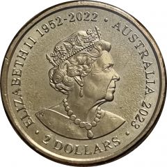 2 Dollars In the name of Elizabeth II, 6th Portrait - Matilda`s - Womens World Cup 2023, Dark Green