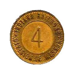 Token - Indiana Railroad Zone 4 Check, Indianapolis, Indiana