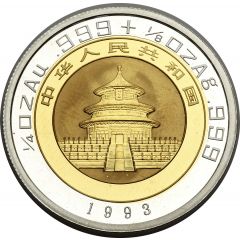 25 Yuan Panda, Bimetallic