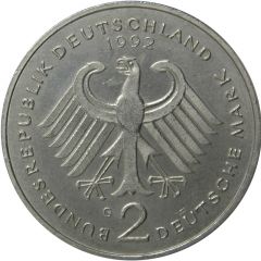 2 Deutsche Mark Kurt Schumacher