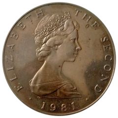 5 Pounds - Elizabeth II Triskelion on map