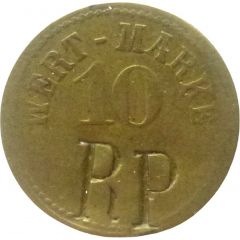 10 Pfennig Wert-Marke, Countermarked `RP`