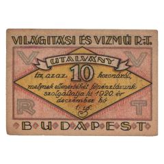 10 Korona Világítási és Vízmű Rt., Budapest