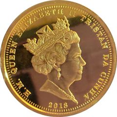 5 Pounds - Elizabeth II Royal Wedding, Prince Henry of Wales and Meghan Markle, gold plated