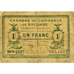 1 Franc - Chambre de Commerce de Bayonne 64