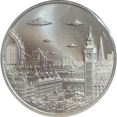 1 Ounce Silver - Intaglio Mint UFOs over London