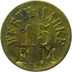 15 Pfennig Werth-Marke, Countermarked `FM`