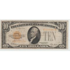 10 Dollars Gold Certificate, Gold Seal left