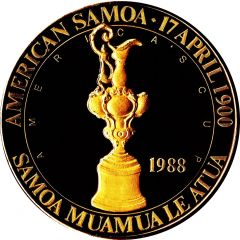 1 Dollar America`s Cup with rope-like ornamentation