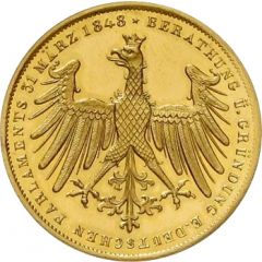 2 Gulden Gold pattern strike, Goethe Centennial