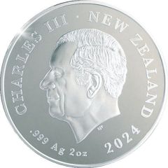 5 Dollars - Charles III 1st Portrait - Popoto Maui Dolphin, Silver Proof