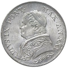 1 Lira - Pius IX Medium bust