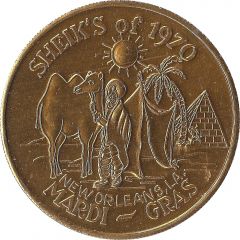 Mardi Gras Token - Garden District Carnival Club Sheik`s of 1970, New Orleans, Louisiana