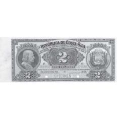 2 Colones Silver Certificate, uniface with stamped back