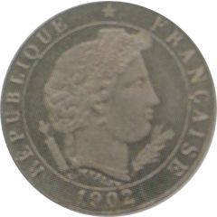 5 Centimes Essai en maillechort de Merley, type II