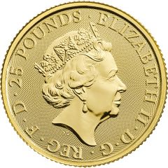 25 Pounds - Elizabeth II Falcon of the Plantagenets, 1/4 oz Fine Gold