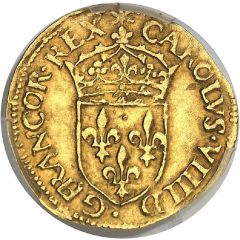 1/2 Gold Ecu with sun - Charles IX CHRISTVS