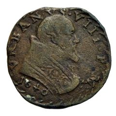 1 Quattrino - Urban VIII Bust, arms