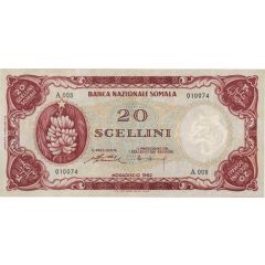 20 Scellini / 20 Somali Shillings