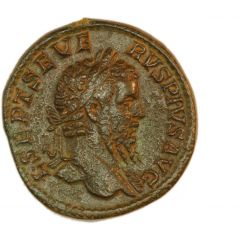 Sestertius - Septimius Severus P M TR P XVIII COS III P P S C, Annona