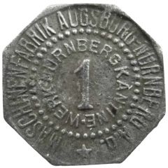 1 Pfennig - Augsburg Maschinenfabrik Augsburg-Nürnberg