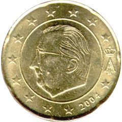 20 Euro Cents - Albert II 1st map, 1st type, 1st portrait