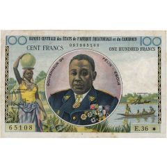 100 Francs with denomination in English