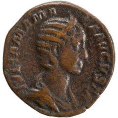 Sestertius - Julia Mamaea VENERI FELICI S C, Venus and Cupid