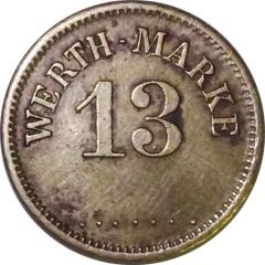 13 Pfennig Werth-Marke