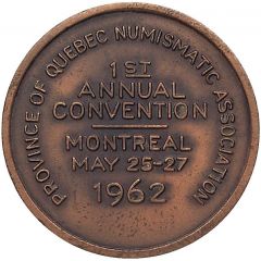 Medal - Quebec Numismatic Association Convention 1962 Montréal