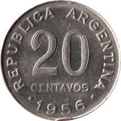 20 Centavos smaller head, smooth edge