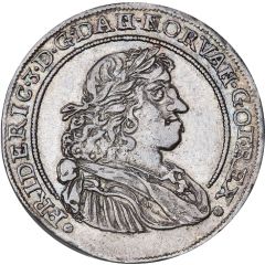 2 Mark Dansk - Frederik III Value in legend, large crown type
