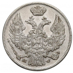 1 Zloty / 15 Kopěek - Nikolai I Warszawa mint