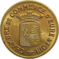 25 Centimes - Chambre de commerce - Eure-et-Loir [28] Brass