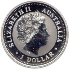 1 Dollar - Elizabeth II 4th Portrait - Australian Kookaburra