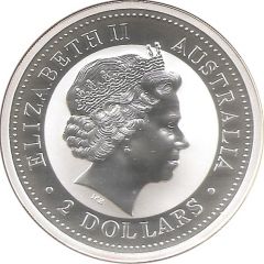 2 Dollars - Elizabeth II 4th Portrait - Australian Kookaburra - Hammered Silver King Edward Penny