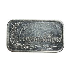 1 Oz Silver - Silver Towne Congratulations - Dated 1987