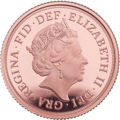 1 Sovereign - Elizabeth II 5th portrait, Sapphire Coronation