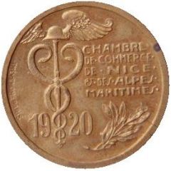 10 Centimes - Chambre de commerce - Nice [06] Gilded Copper