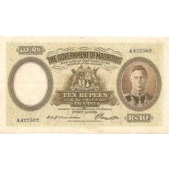 10 Rupees George VI, brown