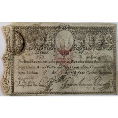 20 000 Reis - Pedro IV Overprint on P#15 - John Prince Regent