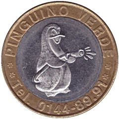 Car Wash Token - Pinguino Verde Vesime, 27 mm